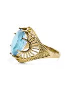 Аквамарин 14K жълто злато Пръстен Винтидж крафт vrc003y